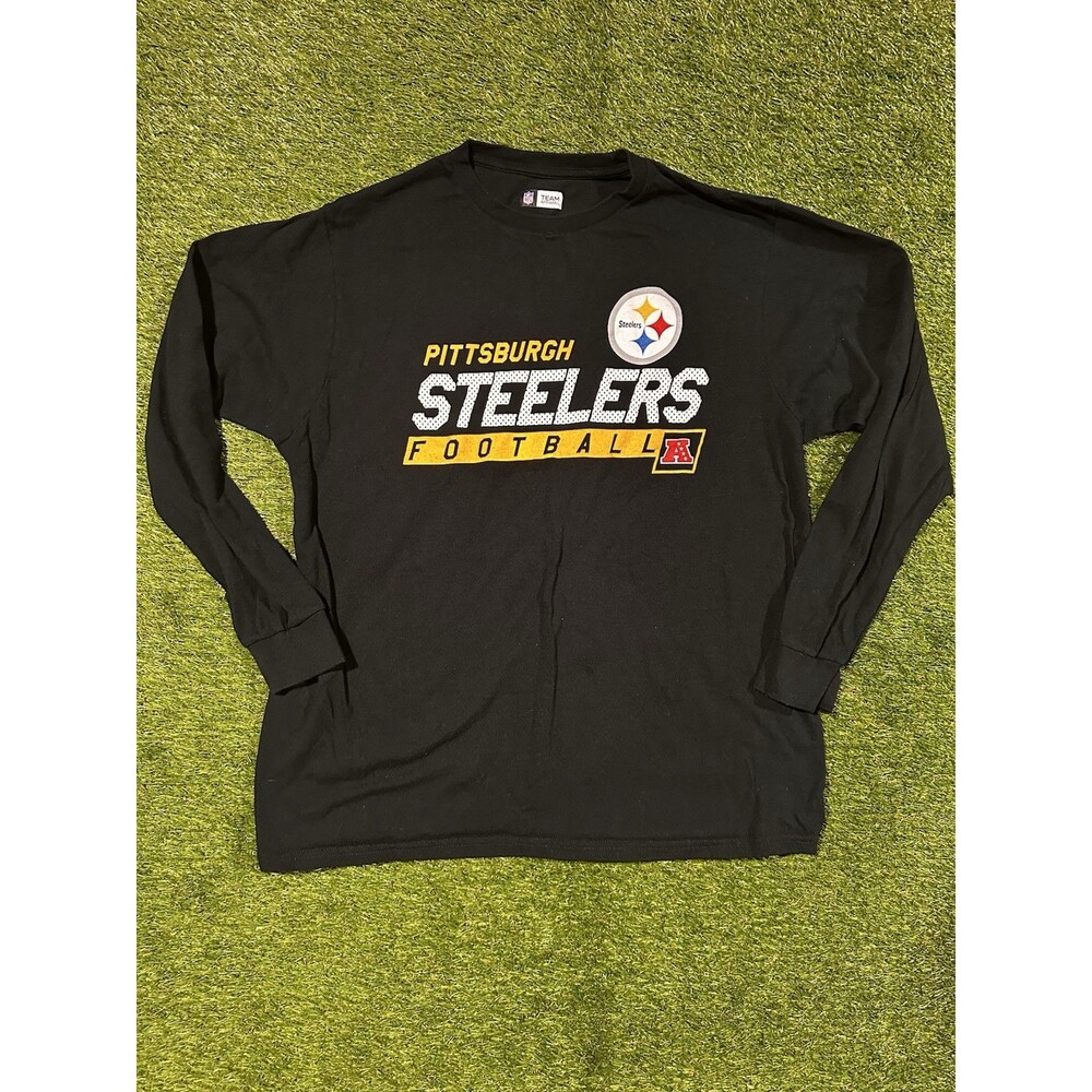 NFL Team Apparel Pittsburgh Steelers Black Long Sleeve Shirt XL